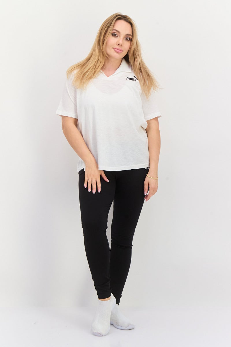 PUMA بلوزة نسائية بقصة عادية بأكمام قصيرة، بيضاء - Image 4